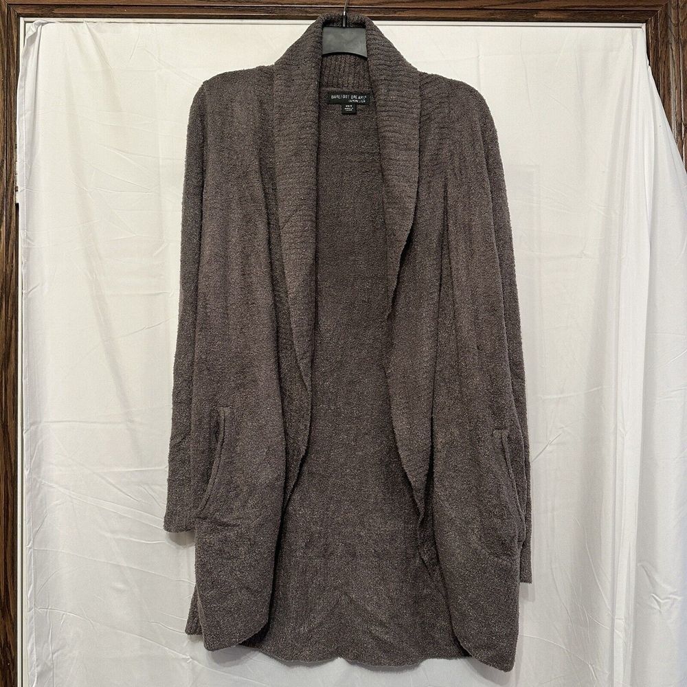 BAREFOOT DREAMS Size XS/Small Charcoal Gray Cozychic Lite Cardigan Soft Pocket